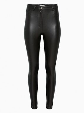 NWT Aritzia Wilfred Free Vegan Leather Charm Pants - Black Size 8